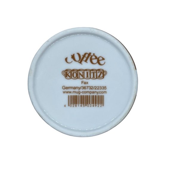 COFFEE Konitz Script Collage Mug Cup 10 OZ Brown Black Font Made in Germany - Picture 6 of 6